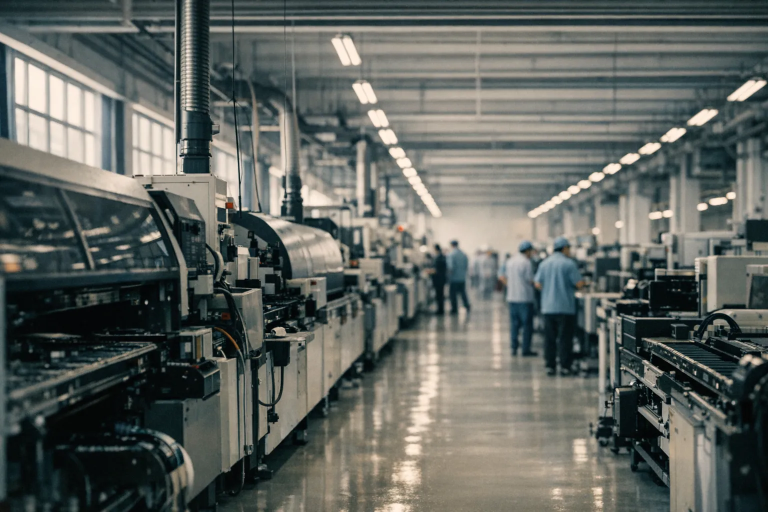 A production line on a factory floor